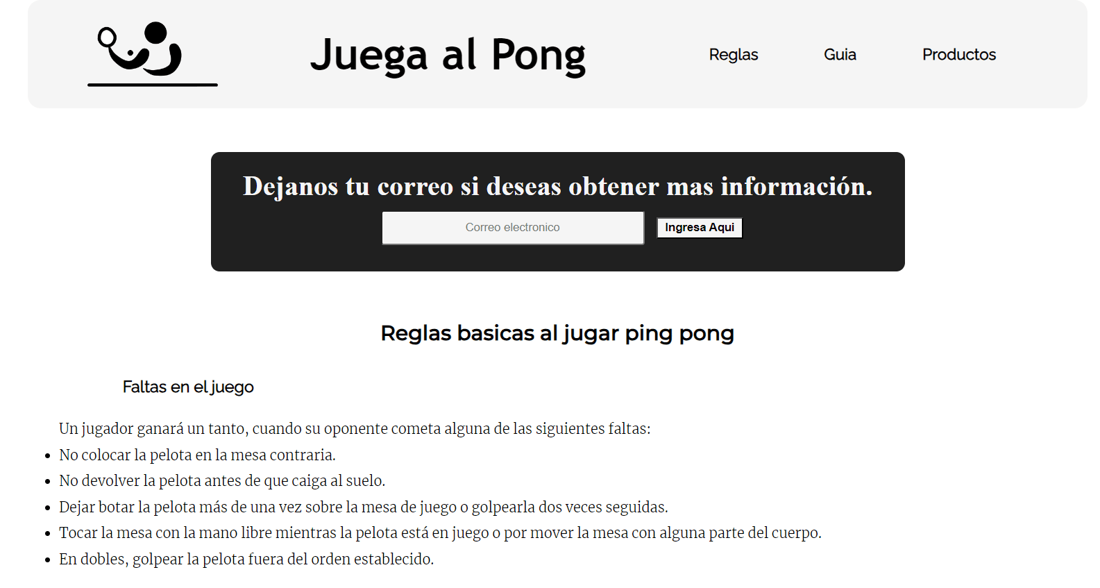 Image Play Pong's Website